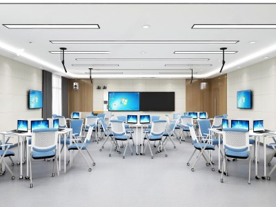 现代教室3D模型下载